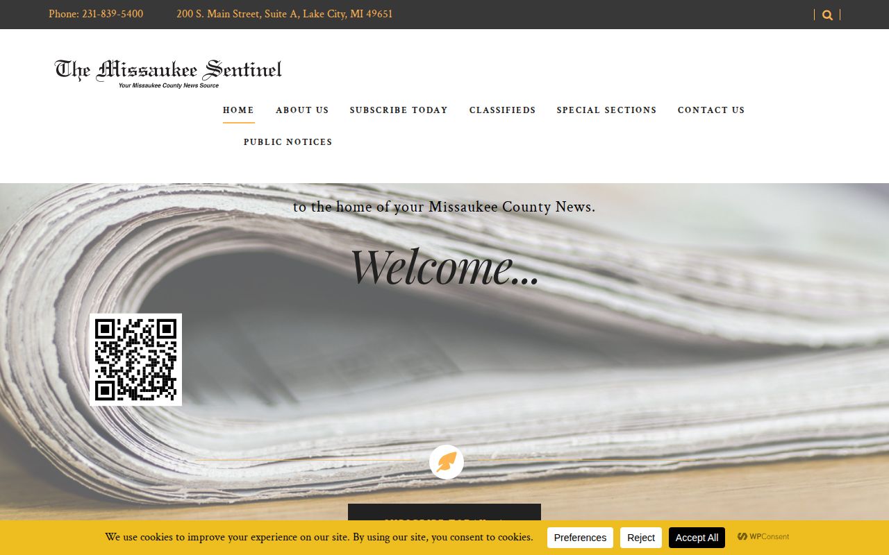 Missaukee Sentinel local weekly newspaper page relevant to McBain