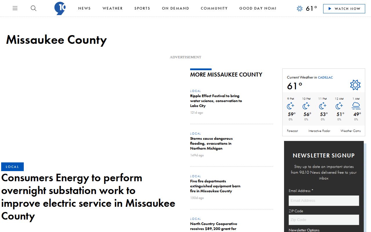 Regional Missaukee County news topic page relevant to Lake City arrests